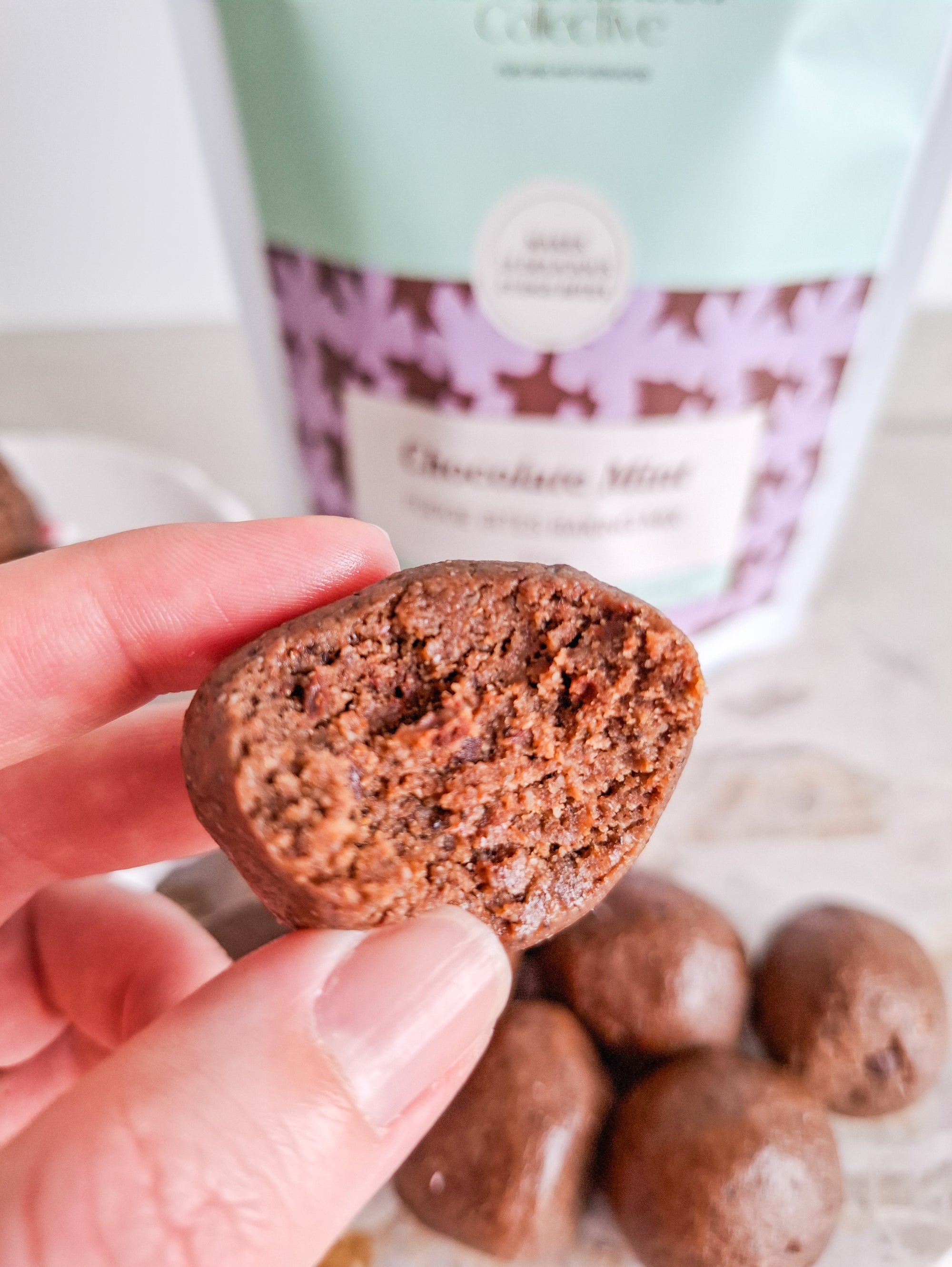 Choc mint fudge bite baking mix, quick and easy to make
